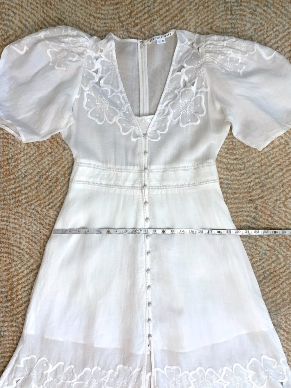 VERONICA BEARD Hope White Floral Embroidered Dress Sz 10 RUNS SMALL - Picture 12 of 14